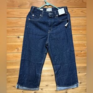 Universal Thread Cropped Vintage Wide Leg Jeans - Dark Blue